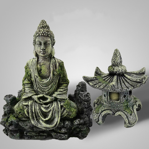 Fish Tank Landscaping Decoration Crafts Resin Antique Lighthouse Buddha Statue Aquarium Set Package Foreign Trade ► Photo 1/6