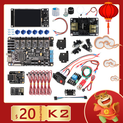 LERDGE ARM 32Bit Board 3D Printer Parts Control Board Mainboard Controller DIY Electronic Kit K2 Motherboard TMC2209 UART Driver ► Photo 1/6