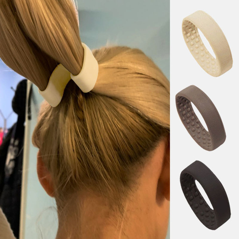 Woman Ponytail Holder Hair Tie Foldable Hair scrunchies Silicone Stationarity Elastic Hair Band Simple hair accessories ► Photo 1/6