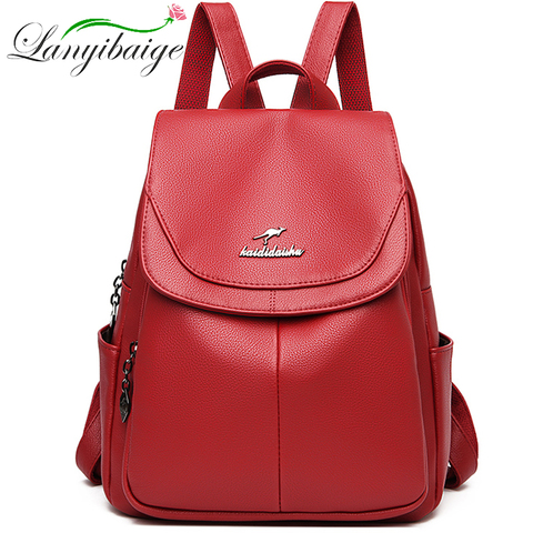 LANYIBAIGE New Arrival Woman Backpack Leather Brand Female Backpacks High Quality Schoolbag Large Capacity School Bag Travel Bag ► Photo 1/6