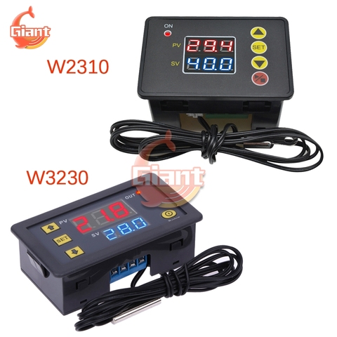 W2310 W3230 Digital Thermostat DC 12V AC 110V 220V Temperature Controller Heating Cooling Car Incubator Temperature Regulator ► Photo 1/6