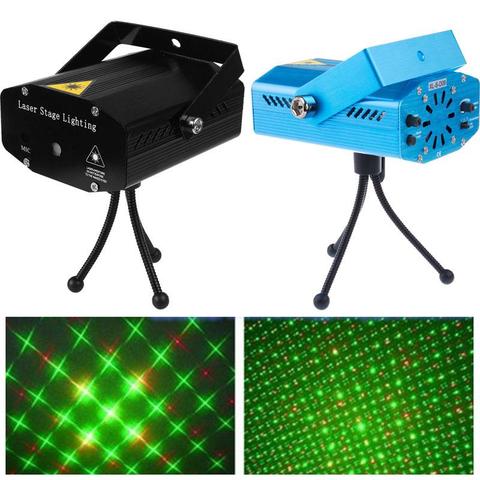 Mini Portable Remote Red Green Meteor Shower Projector Laser Light DJ Home Xmas Party Holiday Show LED Stage Lighting ► Photo 1/6