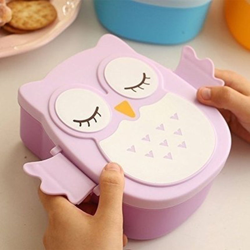 700ml Cute Cartoon Lunch Box Portable 2 Compartment Lunch Box