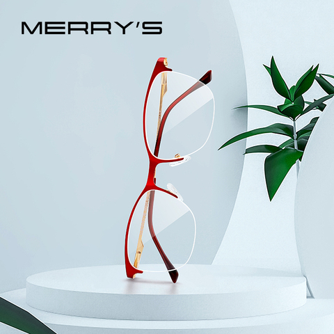 MERRYS DESIGN Women Cat Eye Glasses Half Frame Ladies Fashion Trending Eyewear Myopia Prescription Optical Glasses S2006 ► Photo 1/6