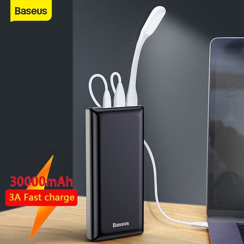 Baseus Power Bank 30000mAh 3A Fast charge PD USB Type C Quick Charge  Portable Powerbank External Battery Poverbank For xiaomi IP - Price history  & Review