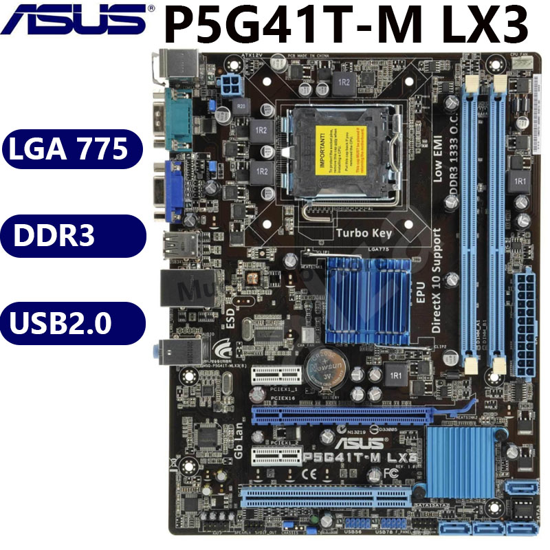 ASUS P5G41T-M LX V2 Motherboard skt 775 DDR3 Intel G41 