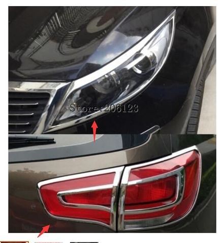 For Kia Sportage 2011 2012 2013 2014 2015 ABS Chrome Light Lamp Frame Cover Trim Accessories ► Photo 1/1