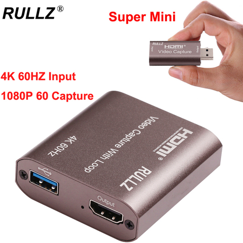 Original 4K 60Hz USB 3.0 2.0 HDMI Video Capture Card TV Loop Out 1080P 60 Game Recording Plate Live Streaming Box for PS4 Camera ► Photo 1/6