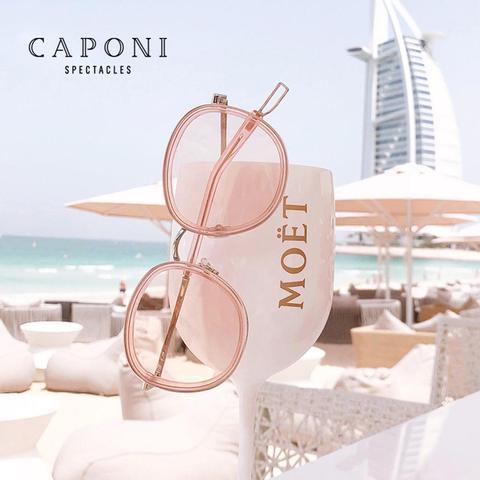 CAPONI Round Women's Sunglasses Fashion Vintage Designer Accessories Eyewear 2022 New Trendy Brand Sun Glasses For Women CP118 ► Photo 1/6