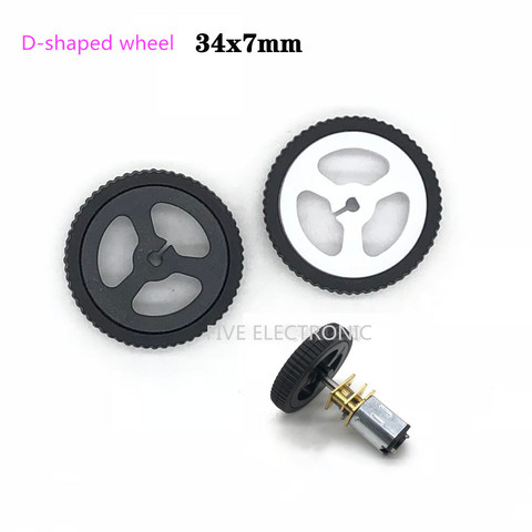 GA12-N20 Geared Motor Wheel Tires,34mm D-shaped hole Rubber wheel miniQ small wheel ► Photo 1/4