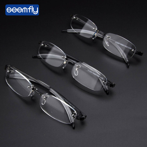 Seemfly Ultralight Soft TR90 Frameless Myopia Glasses Men Businesss Nearsighted Shortsighted Glasses-1.0-1.5-2.0-2.5-3.0-3.5-4.0 ► Photo 1/6