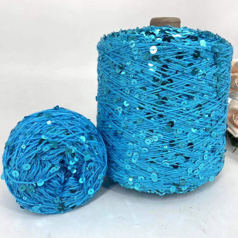 COOMAMUU 50/Ball пряжа 140M Hand Knitting Cotton Yarn 3mm+6mm Sequins Yarn DIY for Woman Woollen Sweater Hat Scarf Supplier ► Photo 1/6