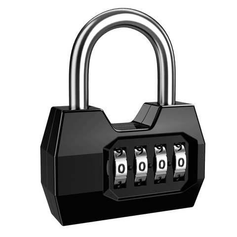 Portable 4 Dial Digit Combination Lock Weatherproof Protection Security Padlock Outdoor Gym Safely Code Lock Black ► Photo 1/6