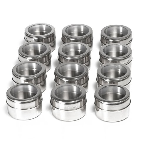 Hot-selling hot-selling stainless steel seasoning pot set household seasoning bottle seasoning cup magnetic suction type ► Photo 1/6