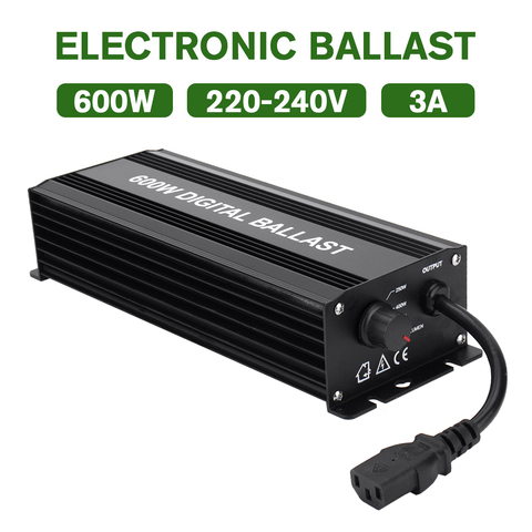 Digital 600W Ballasts for Garden Planter Grow Lights HPS MH Bulbs Electronic Dimmable EU PLUG 3A 220-240V ► Photo 1/6