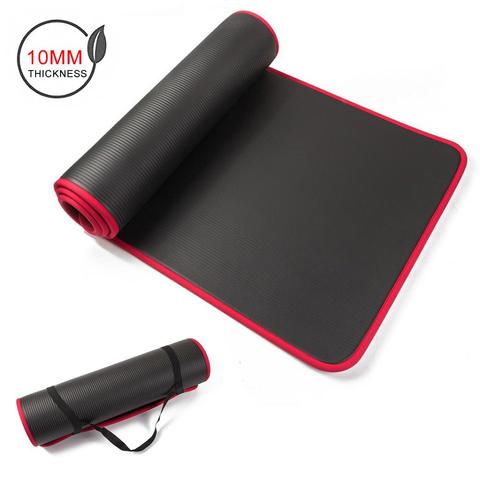 10mm Non-slip Anti-Tear Yoga Mat Thick Fitness Pilates Exercise Mat Home Workout Sport Cushion Gymnastic Pad with Carrying Strap ► Photo 1/6