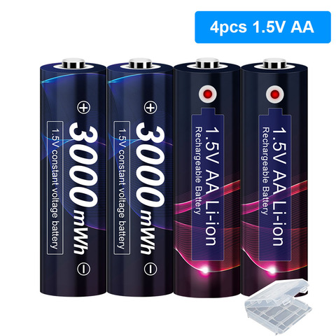 AA 1.5v Li-ion Rechargeable Battery 3000mWh 1.5V Lithium AA Rechargeable Battery 1.5v AA Battery for Remote Control Toy light ► Photo 1/6