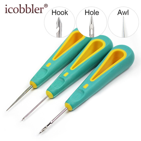 Awl for Repair Leather Shoe Sewing Cobbler Tool DIY Craft Straight Curved and Hole Hook Needle Bodkin Bradawl Piercer Stab Awl ► Photo 1/6