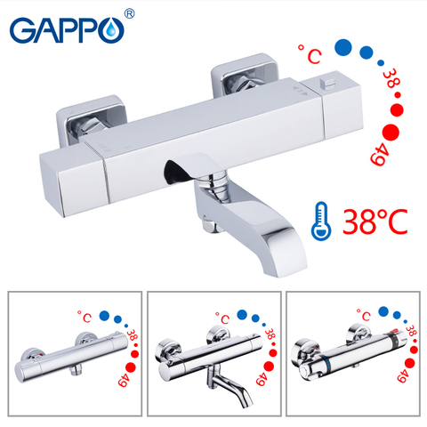GAPPO Shower Faucets bath mixer with thermostat wall mounted shower tub faucet thermostatic water mixer bath griferia ► Photo 1/6
