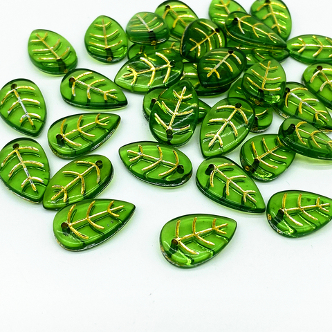 20 pcs/lot Green Small Leaf Shape Beads For Jewelry Making Handmade DIY Accessories ► Photo 1/3