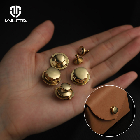 WUTA Design 100% Brass Bag Lock Spring Buckle Case Metal Insert Lock Round / Flower Head Decorate DIY Leather Craft Hardware ► Photo 1/6