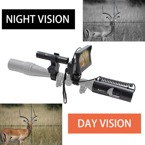 Megaorei Night Vision Riflescope Hunting Scopes Optics Sight Tactical Night Vision Device Hunting Camera with 4.3