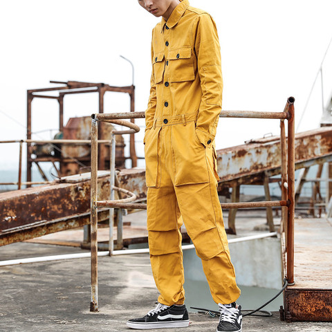 Men's Overalls Jumpsuit Suits Casual Beam foot Jumpsuit Tooling Integrated service Program Performance clothing ► Photo 1/6