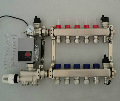 Underfloor Heating Manifold 5 Port & Rated Pump Intelligent water separator for 1/2 pex ► Photo 1/1