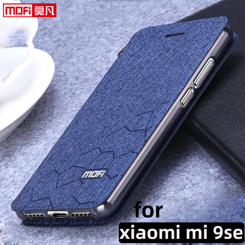 flip case for xiaomi mi9 se case stand xiaomi 9se cover leather fabric mofi book  luxury glitter fundas 5.97