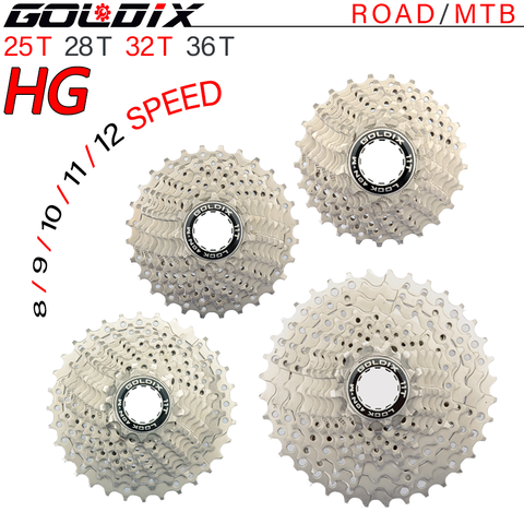 GOLDIX road bike freewheel 11-25 / 28/32/34 / 36T bicycle flywheel steel 8/9/10/11S speed cassette freewheel for Shimano SRAM ► Photo 1/6