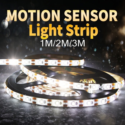 Night Light PIR Motion Sensor Light Tape SMD 2835 Waterproof Kitchen 5V LED Strip 1M 2M 3M Tiras Led Stair Bed Wardrobe Lamp Bar ► Photo 1/6