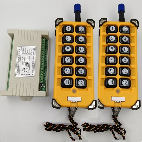 3000m DC12V 24V 12CH  Radio Controller RF Wireless Remote Control Overhead travelling crane System Receiver Numer button Remote ► Photo 1/6