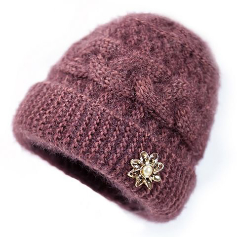 Winter middle-aged and elderly hats Beanies mother warm plus velvet thick woolen knitted hat ► Photo 1/6