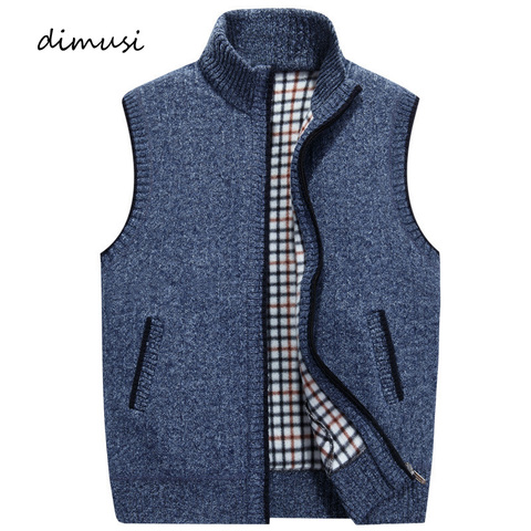 DIMUSI Autumn Winter Men Vests Casual Male Knitted Cardigan Waistcoat Thermal Vests Mens Windproof Sleeveless Jackets Clothing ► Photo 1/6