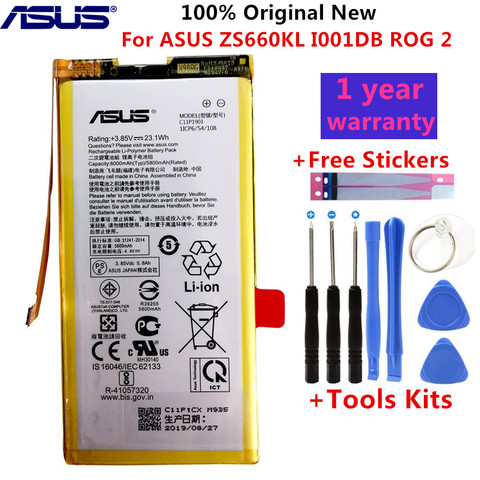 Original ASUS High Capacity C11P1901 ZS660KL I001DB Phone Battery For ASUS ROG 2 Game Phone 6000mAh +Tools ► Photo 1/5