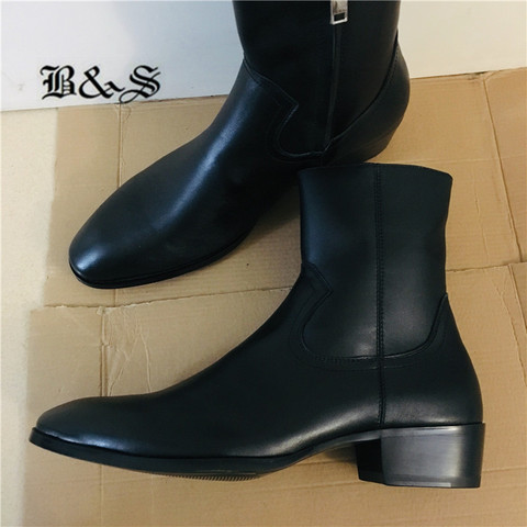 Black& Street high end Handmade Customized Slim Fit waytt Zipper Boots wedge classic new designer Boots ► Photo 1/5