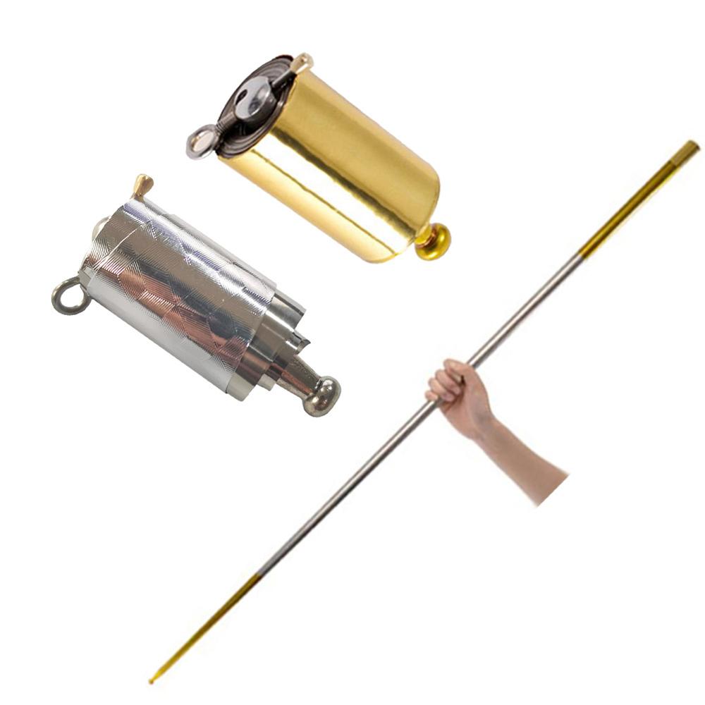 Portable Magic Pocket Staff Steel Metal Outdoor Sport Magical Wand Gold Toys # 