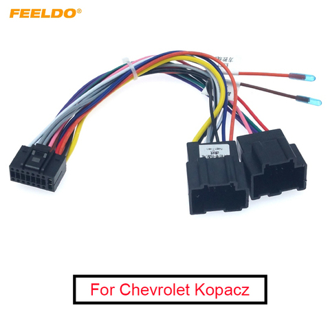 FEELDO Car Radio Audio 16PIN DVD Player Power Calbe Adaptor For Chevrolet Kopacz Stereo Wire Plug Wiring Harness ► Photo 1/6