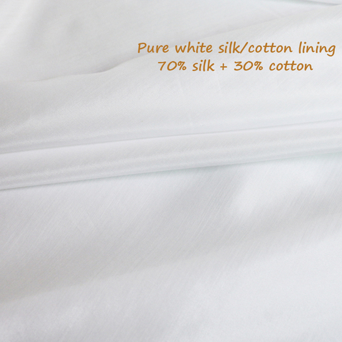 100cm*140cm Natural silk/cotton fabric pure white silk material for dress lining ► Photo 1/6