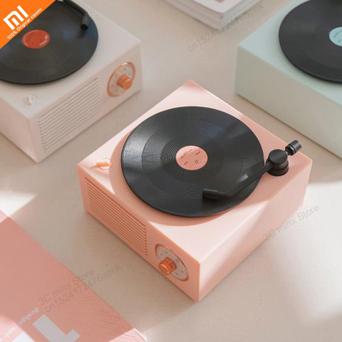 Xiaomi Retro record player wireless Bluetooth mini speaker mini home loud volume nostalgic mobile phone with subwoofer ► Photo 1/5