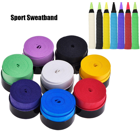 1 PC Anti-skid Sweat Absorbed Wraps Dry Tennis Racket Grip Tape Badminton Grips Fishing Rod Sweatband Outdoor Sport Equipment ► Photo 1/6