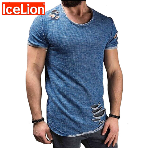 Summer Men Slim Fit Short Sleeve Muscle T-shirt Solid Casual Cotton Tops Blouse