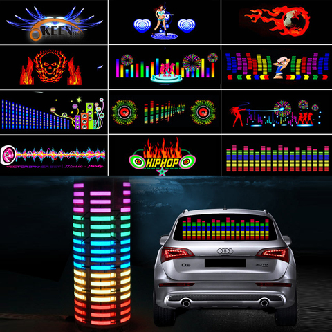 90*25 40*30 Automobile LED Equalizer Car Interiror Atmosphere Music Rhythm EL Sheet Sticker Glow Flash Panel Flashing Light ► Photo 1/6