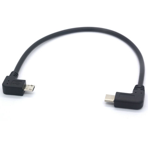 Type C to Micro USB Cable, 90 Degree Micro 5 Pin Male to USB C Male Extension ► Photo 1/1