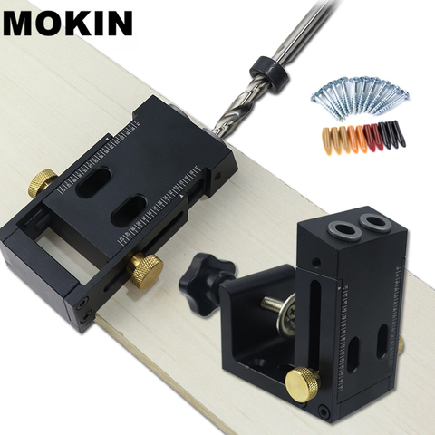 Adjustable Pocket Hole Jig Set 9mm Inclined Hole Doweling Jig Drill Guide 15 Degree Angle Hole Puncher Furniture Carpentry Tools ► Photo 1/6