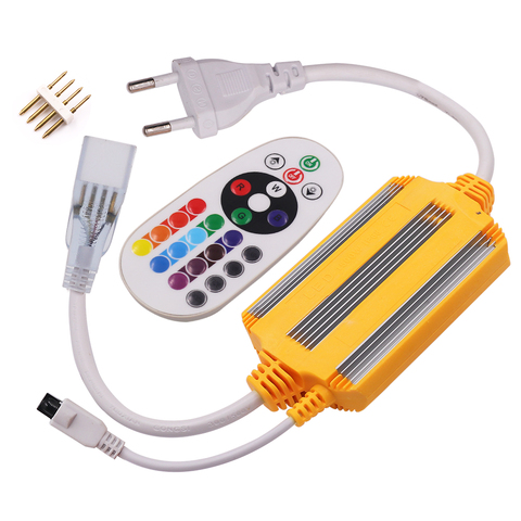 Waterproof IP68 220V Neon Light RGB Controller EU Plug 1500W with IR 24Key Remote Controller for 5050 2835 LED Strip Neon Light ► Photo 1/6