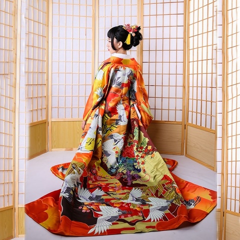 Traditional Japanese Kimonos Obi Yukata Women Costume Geisha Haori Kimono Japones Kimono Cosplay FF2215 ► Photo 1/6