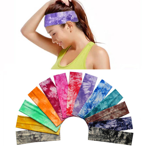 Tie Dye Cycling Yoga Sport Sweat Headband Men Sweatband For Men Women Yoga Hair Bands Head Sweat Bands Sports Hair Accessories ► Photo 1/6