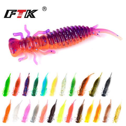 FTK soft lure Larva 50mm/76mm/89mm Fishing Soft Lure Fishing Lures Soft Silicone Baits Shrimp Bass  Fishing Tackle ► Photo 1/6