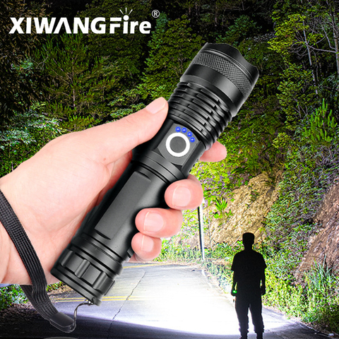 Drop Shipping Xhp50 FlashLight Most Powerful Flash light 5 Modes Usb Zoom Led Torch Xhp50 18650 or 26650 Battery Camping,Fishing ► Photo 1/6